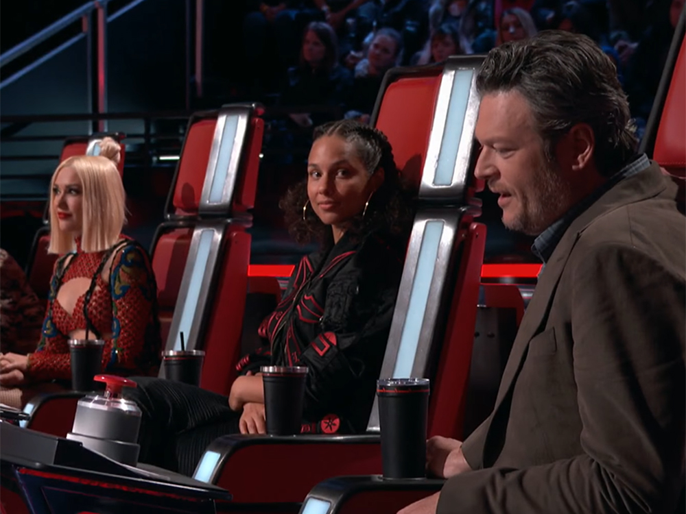 Gwen Stefani and Blake Shelton on The Voice